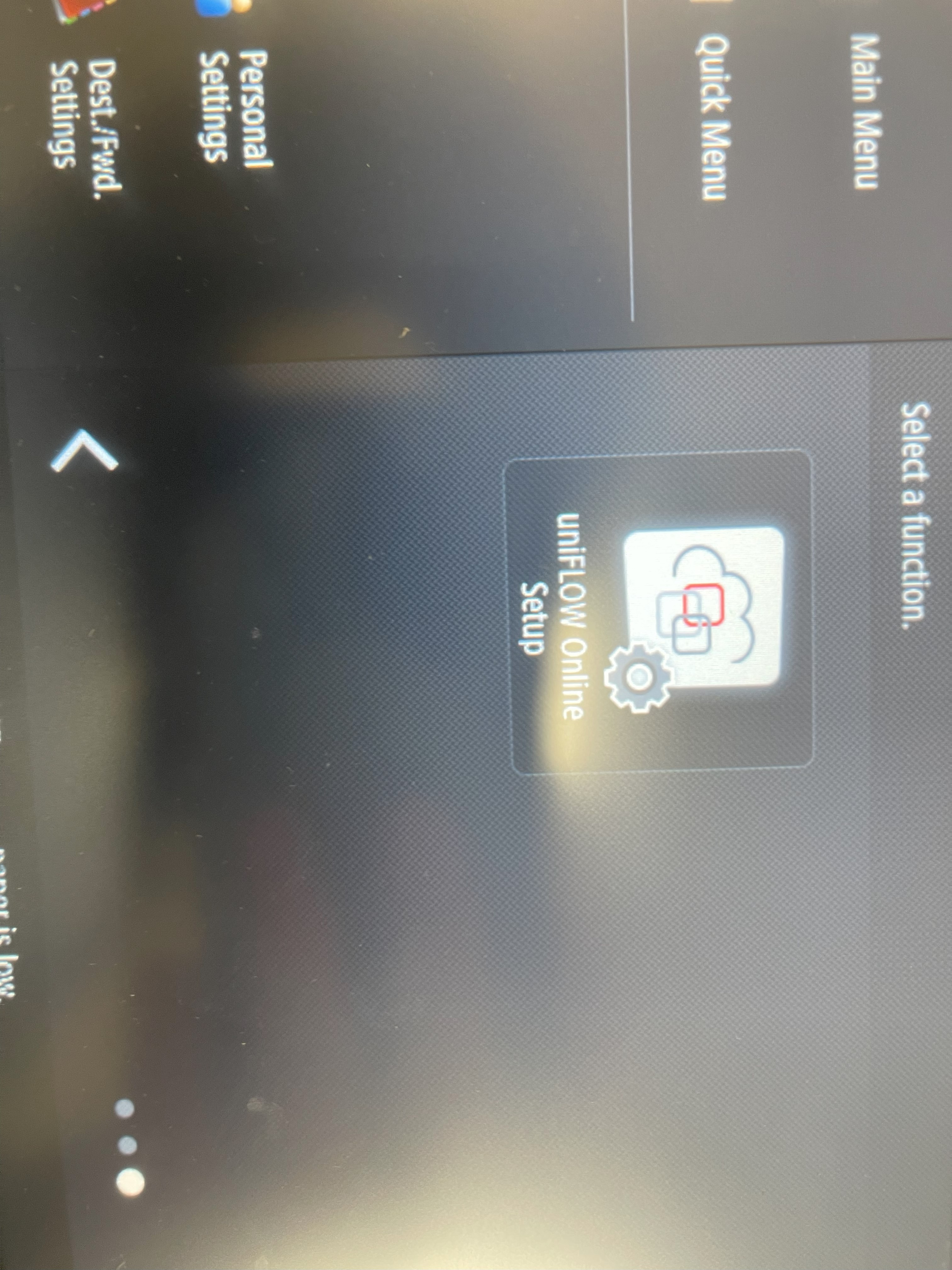 Display screen for a Canon C3525ii.