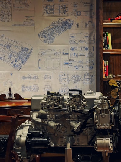 Blueprint of a engine that needs scanning.