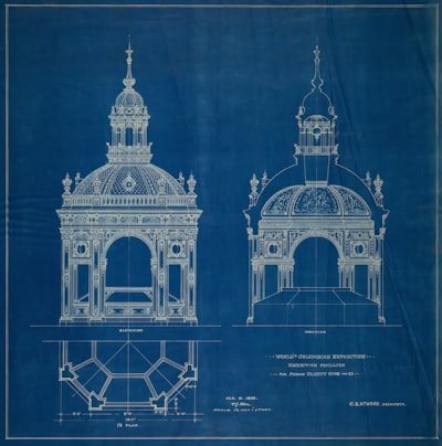 Blueprint of a spire.