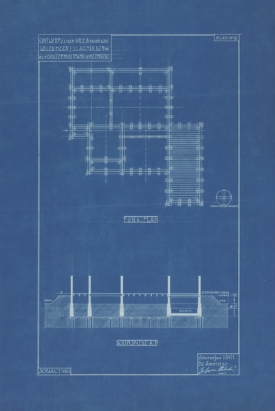 Blueprint of a bridge that needs to be scanned.