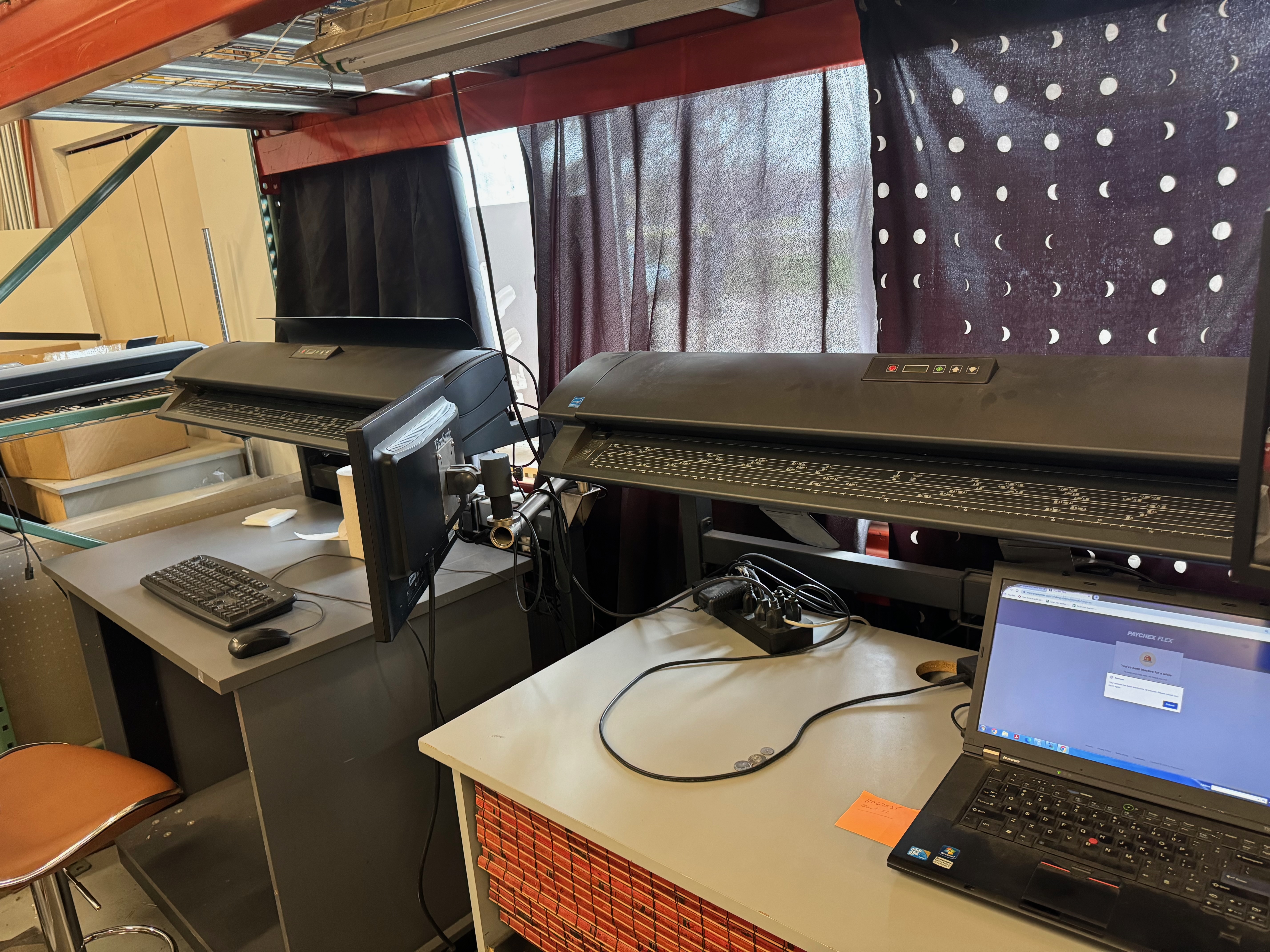 Two large format scanning staitons.