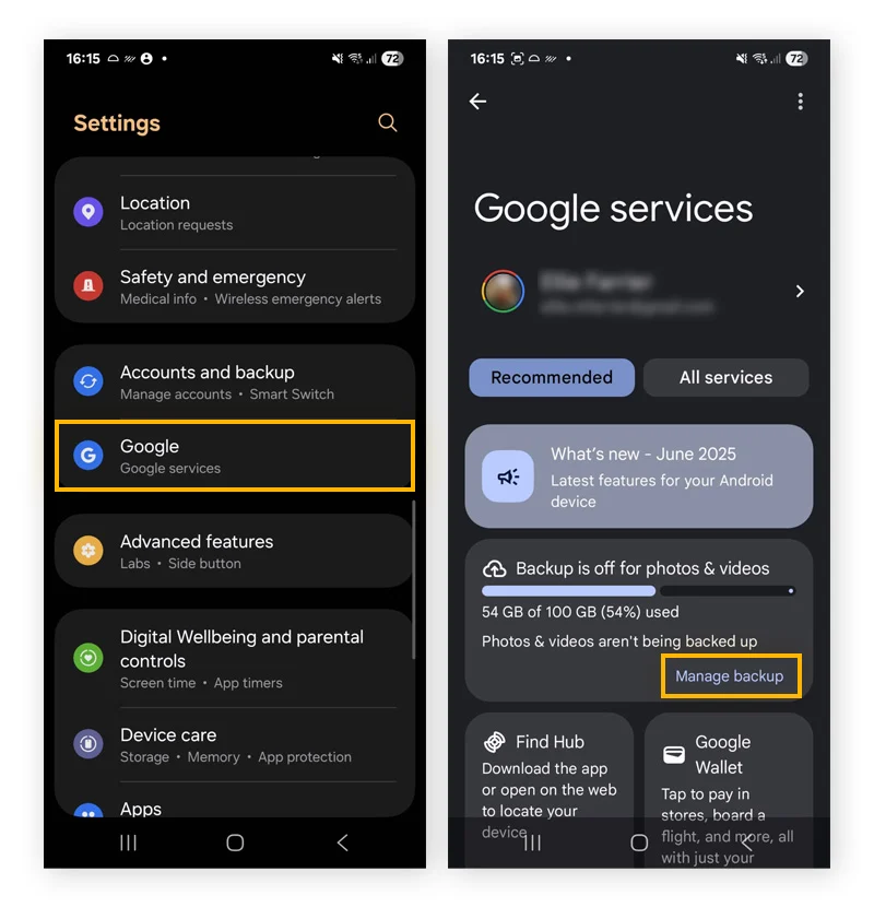 How to backup on android